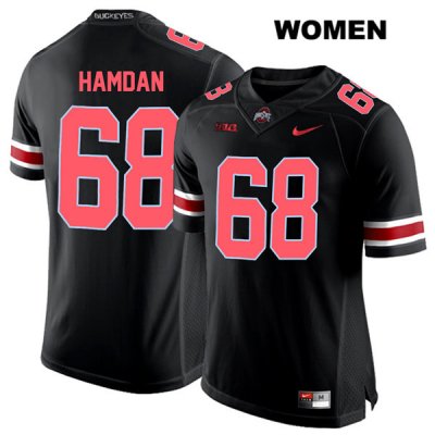 Women's NCAA Ohio State Buckeyes Zaid Hamdan #68 College Stitched Authentic Nike Red Number Black Football Jersey SC20C62BO